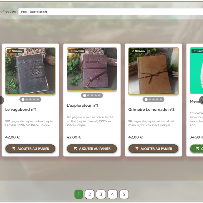 Bloc Fab-woo cartes en version row / en ligne
